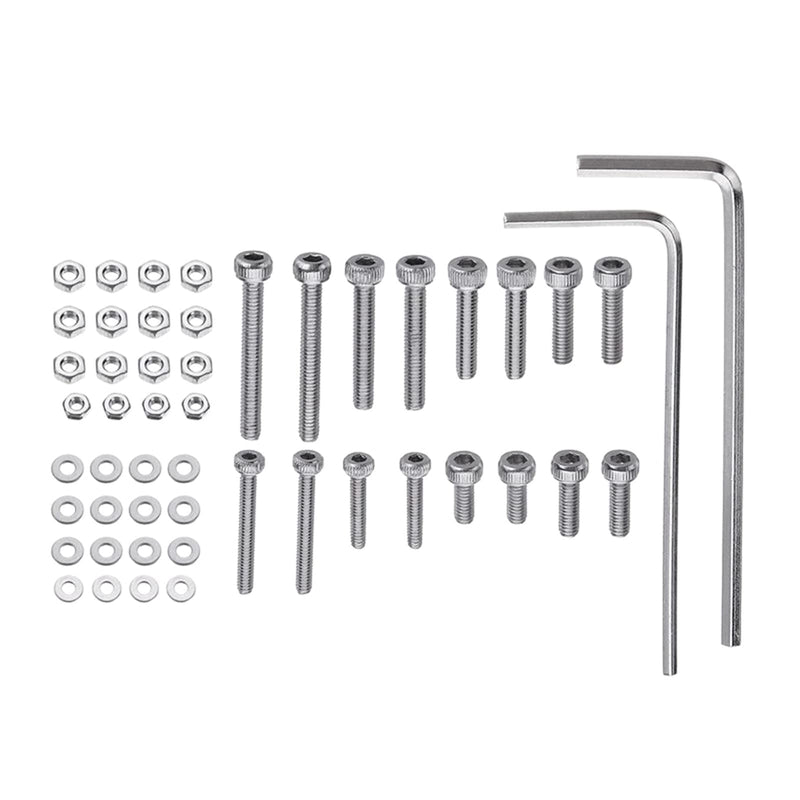 Baiko 50 Pcs/set M2.5 Universal Turntable Headshell Cartridge Mounting Kit Stainless Steel Bolts Screws Nuts Set with Case