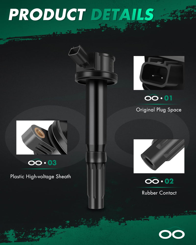 SCITOO Ignition Coil Coils Pack fits for Mercury Milan 3.0L 2006-2011 for Mariner 3.0L 2009-2011 for Ford Fusion 3.0L 2006-2012 for Escape 3.0L 2009-2012 DG514 6E5Z12029BB 1 PCS 1pc - Ignition Coil DG514