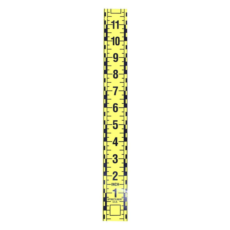 Adhesive Continuous Ruler Roll Tape – Fractional – 1 1/2 Inches Wide, 12 Inch Long X 105 Repeats – Vertical Up – Yellow