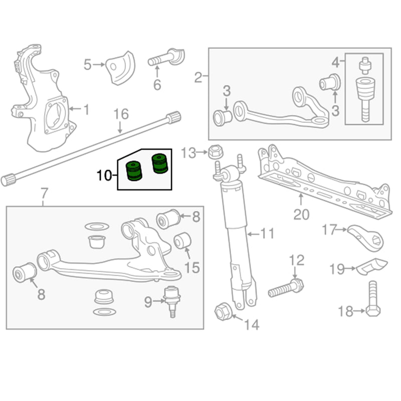 Front Bump Stops Fit for Chevy 2011-2021 Silverado/Sierra 2500 3500 Lower Control Arm Jounce Bumpers (1 Pair) 2