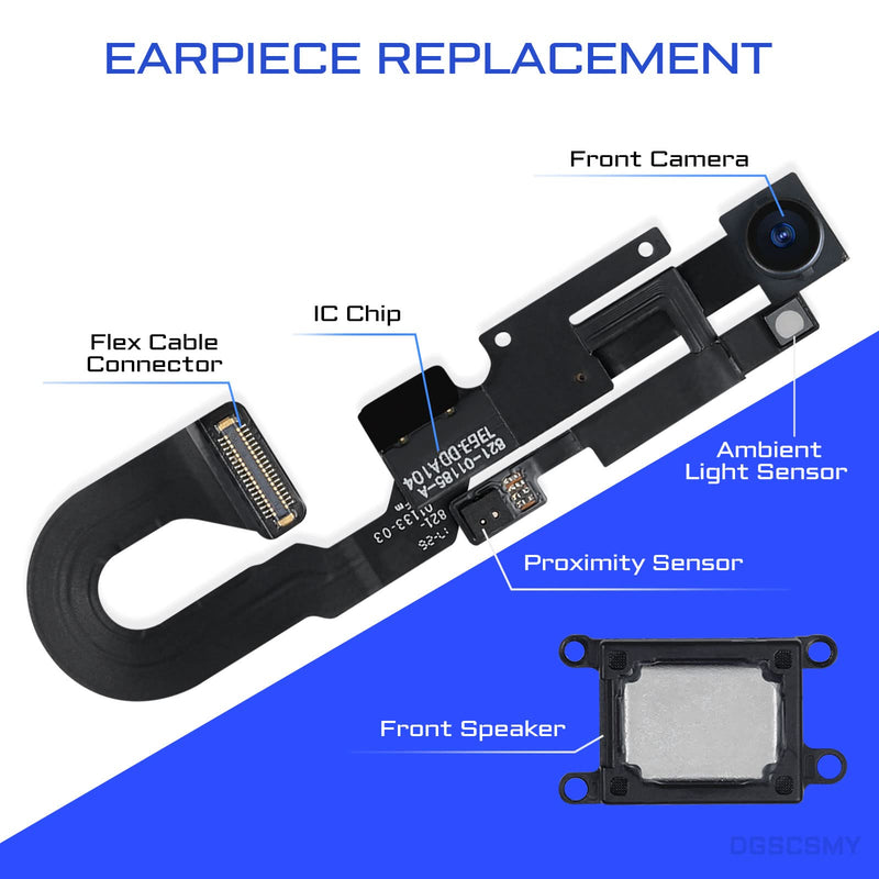 for iPhone 8 Front Camera Replacement for iPhone SE 2020 7MP 4.7" Repair OEM Earpiece Ear Speaker Replacement for iPhone SE 2022 with Proximity Sensor Connector Fix Tool Kit A1863 A1905 A1906