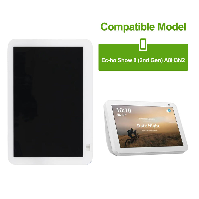 LCD Display Replacement Compatible with Am-a-zon Echo Show 8 (2nd Gen) A8H3N2 LCD Touch Screen Digitizer Assembly with Repair Toolkit,White