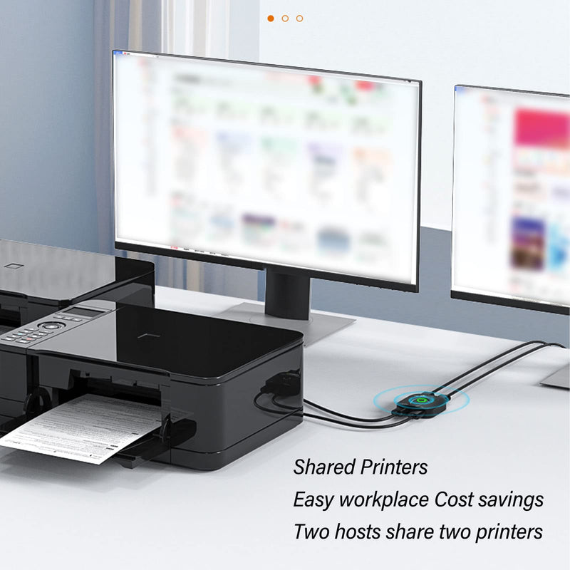 2 in 2 Out USB Switcher, Seamless Switching USB Switcher, Port Adapter for 2 Computers Share 2 USB Devices Mouse Keyboard Scanner Printer