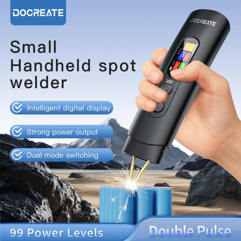 Battery Spot Welder, Handheld Spot Welder 99 Gear Adjustable, Portable Mini Spot Welder for Diy 18650 Battery, Iron, Automatic and Manual Mode, Spot Welding Machine Plated Nickel Sheets 0.1-0.2mm LCD Spot Welder-798