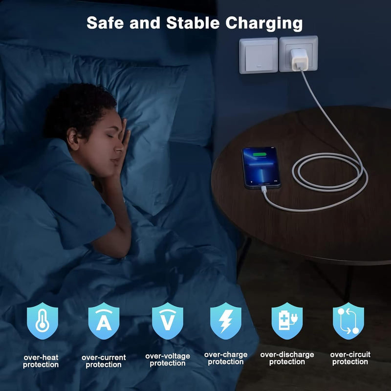 [Apple MFi Certified] iPhone Charger, 2 Pack 6FT Lightning Cable Fast Charging Cord + USB Wall Charger Block, Durable Quick Fast Charger for iPhone 14 13 12 11 Pro Max XR XS X 8 7 SE, iPad, AirPods