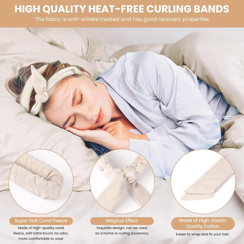 Heatless Curlers Headband, 4PCS No Heat Hair-Curlers and Rollers, Soft Sleep Overnight Hair-Curls Set, heatless Curling Gift Kit for Women Long and Short Wave hair.