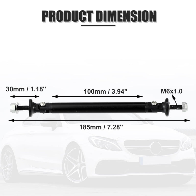 X AUTOHAUX 1pair 100mm 3.94" Splitter Support Rods Adjustable Front Rear Bumper Lip Splitter Strut Rod Tie Support Bars Fit Most Vehicle Black