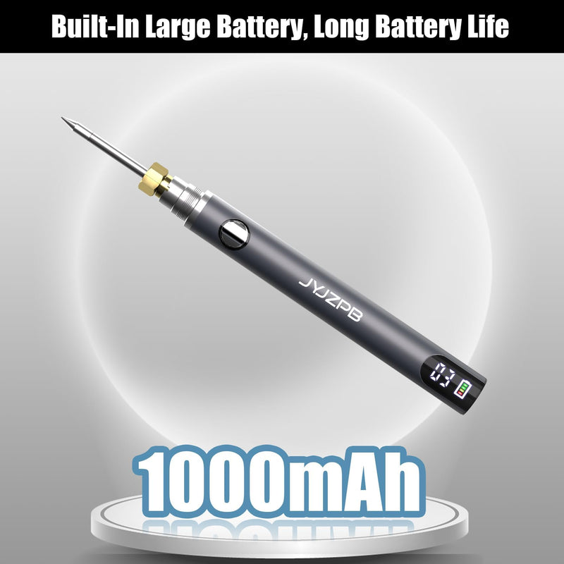 New Upgraded Cordless Rechargeable Soldering Iron Kit with Digital LCD | 4-Temp Ceramic Heating Soldering Pen Battery for Electronic Repair, Jewelry Welding, DIY - 510 Thread Universal Connector