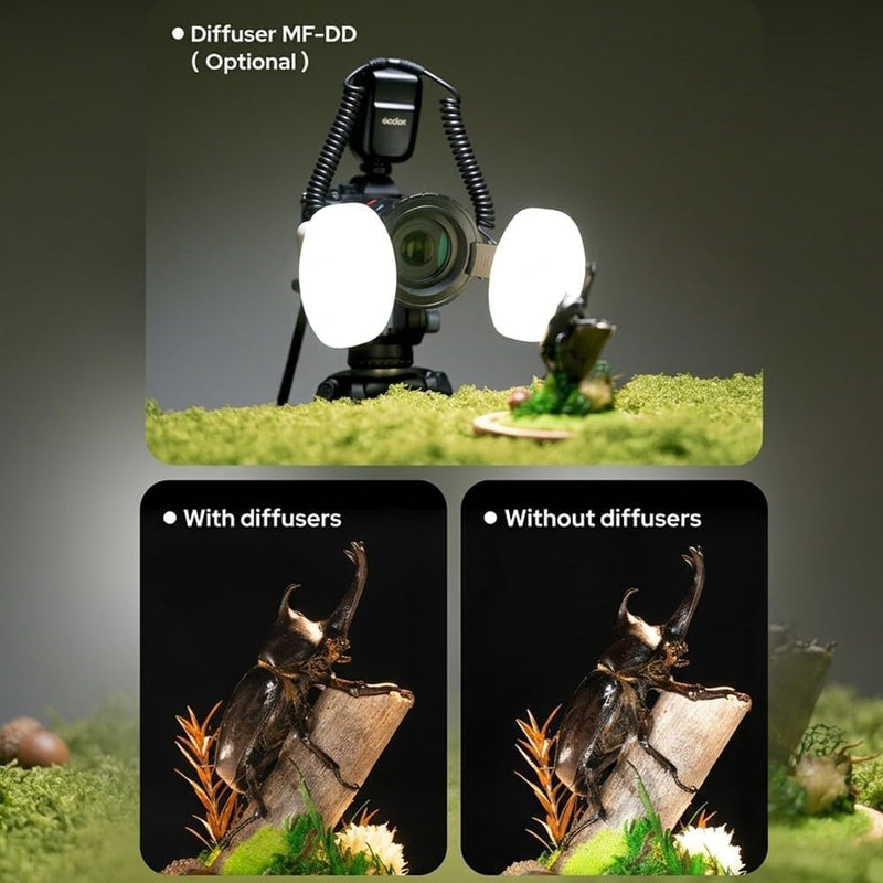 Godox MF-DD Diffuser for Godox MF-T76 Macro Twin Lite Flash (2-Pack) | 2 Dental Diffusers for MF12/MF12-DK1; Soften Direct Flash, illuminate Posterior Areas and Support Clearer intraoral Photos. 2 PCS