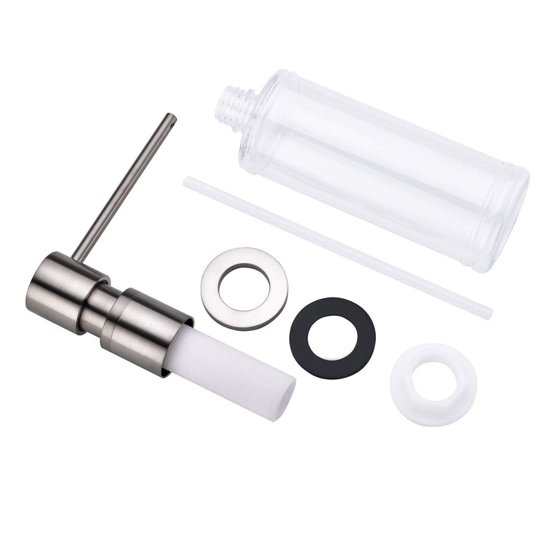  [AUSTRALIA] - EKRTE Sink Soap Dispensers,Brass Commercial Kitchen Soap Dispenser Liquid Lotion Dish Dispenser Built in Soap Dispenser Brushed Nickel Bathroom Soap Dispensers Pump, Refill from The Top Bottle