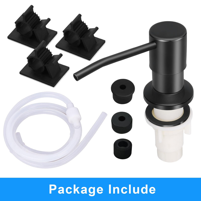 Soap Dispenser Kitchen Sink, Sink Soap Dispenser, 47" Extension Tube kit, Dish Soap Dispenser Pump, No Need More Refills (Black) Black