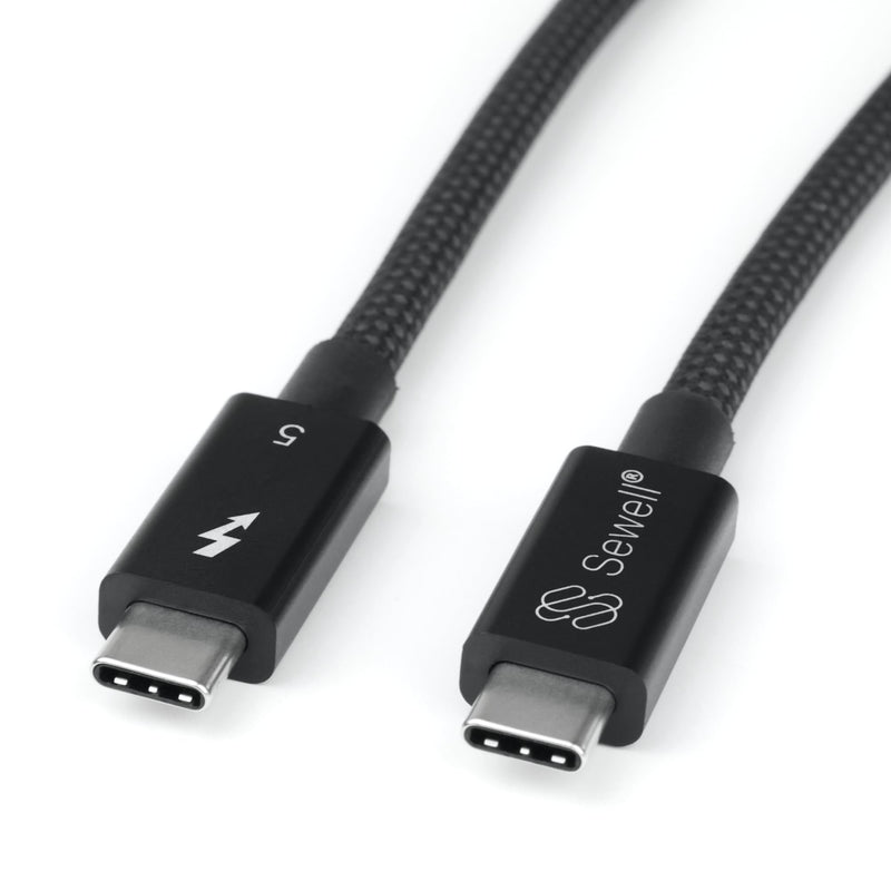 Sewell Thunderbolt 5 Cable [Intel Certified], 80Gbps/120Gbps Bandwidth Boost, 240W Charging, Dual 8K Displays, Braided 3.3 ft (1m) USB-C, Compatible with MacBook, USB4, and Thunderbolt 4/3 3.3 Feet