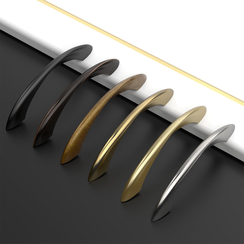 Asidrama 10 Pack 3.75 Inch(96mm) Brushed Gold Cabinet Pulls Cabinet Handles Cupboard Handles Kitchen Cabinet Hardware for Cupboard Drawer Pulls 3.75" Hole Center