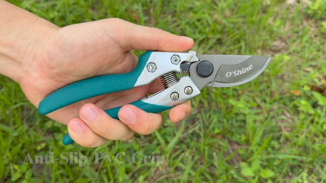 O'Shine 8" Professional Bypass Pruning Shears - Heavy Duty Garden Shears