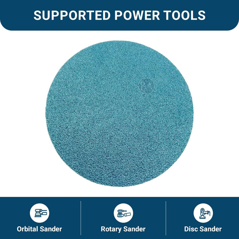 Benchmark Abrasives PSA No Hole 8 Inch Sanding Discs with Zirconia Grains Automotive Orbital Sander Sandpaper - 8 Inch Sanding Disc Self Stick Adhesive Back - Surface Blending (10 Pack), 60 Grit
