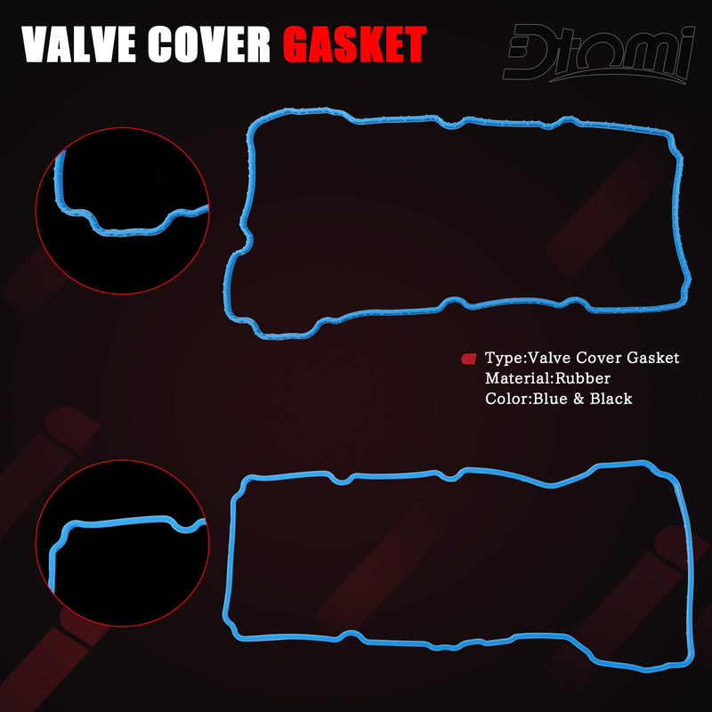 Valve Cover Gasket Set Compatible with Ford Lincoln Vehicle Edge Explorer F150 F-150 2011-2020, Transit 150 250 350, MKS MKT MKX MKZ 2015-2017 3.5L 3.7L V6 Replaces# VS 50814 R, VS50814R, VS50722