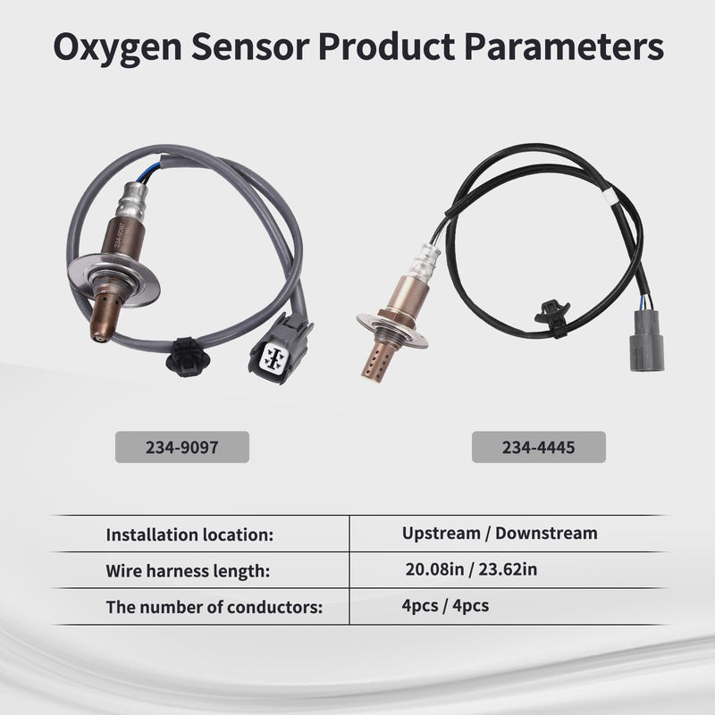 O2 Oxygen Sensor Upstream and Downstream Fits for Subaru Outback Legacy H4 2.5L 2010 2011 2012 Replace 234-9097 234-4445 2PCS