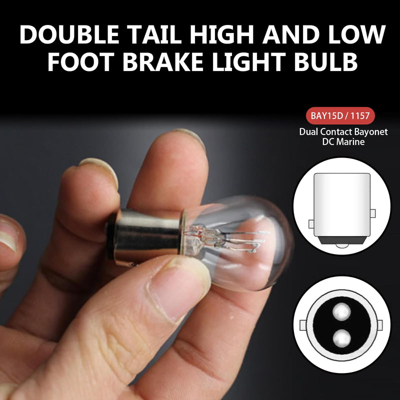 10PCS 1157 Light Bulb, Double Tail High and Low Brake Light Bulb, P21/5W S25 2057 2357 7528 BAY15D Bulbs, Universal Halogen Turn Signal Parking Lights(White) white