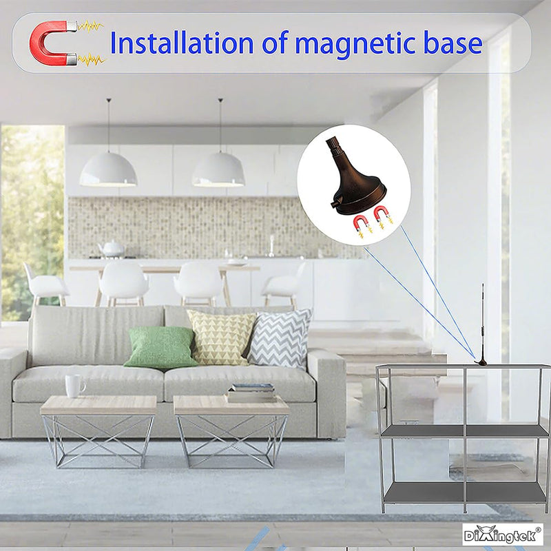 2-Pack 6.5ft 3g 4g LTE SMA Magnetic Antenna, Compatible with Hunting Game Router Network Card IP Camera Video Security Camera Cellular Camera Spring 4G Antenna 2-pack 2 meters SMA 4G LTE Antenna