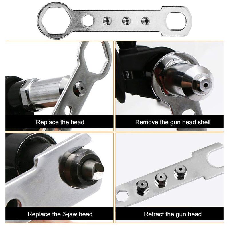 Electric Rivet Gun Adapter, Electric Rivet Gun Reconnector, Electric Handle Tool Alloy Steel Rivet Gun Adapter Mechanical Manufacture for Electrical Drill