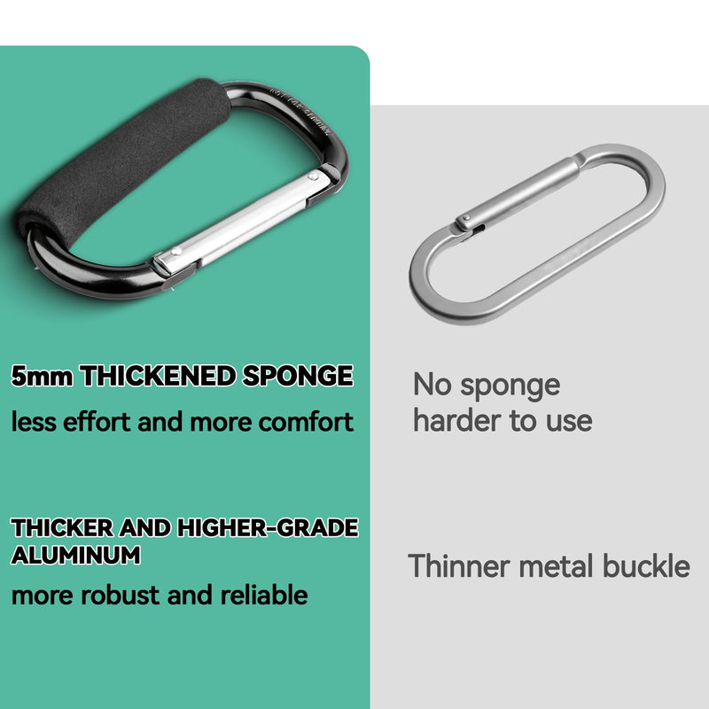 TERPINK Carabiner Hook Compatible with Turtlebox Ranger | for Original and Grande Speakers, Aluminum Clip Ultra-Strong Outdoor Speaker Attachment, for Camping Travel Not for Climbing Black