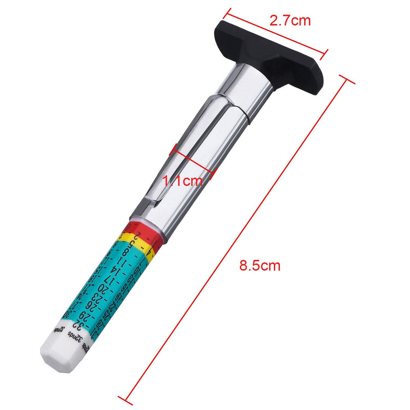 Pangda 10 Pack Tyre Gauge Tyre Tread Depth Gauge Tool, Color Coded