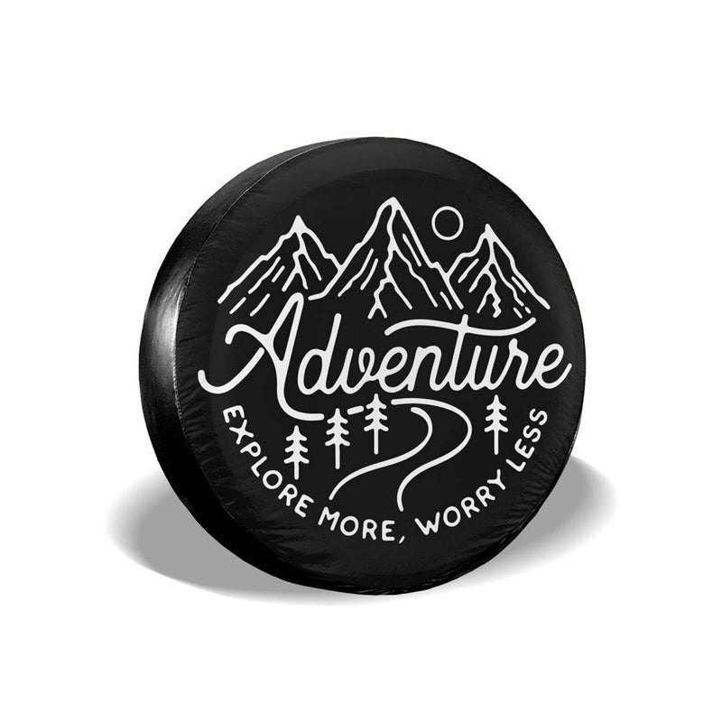 Adventure Awaits Rv Spare Tire Cover for RV Trailer Wheel Covers for Trailer Tires Camping Weatherproof Universal for Trailer Rv SUV Truck Camper Travel Trailers Accessories 14" 15" 16" 17" ADVENTURE 17" fits for tire Diameter 80-83cm/31.5-33in