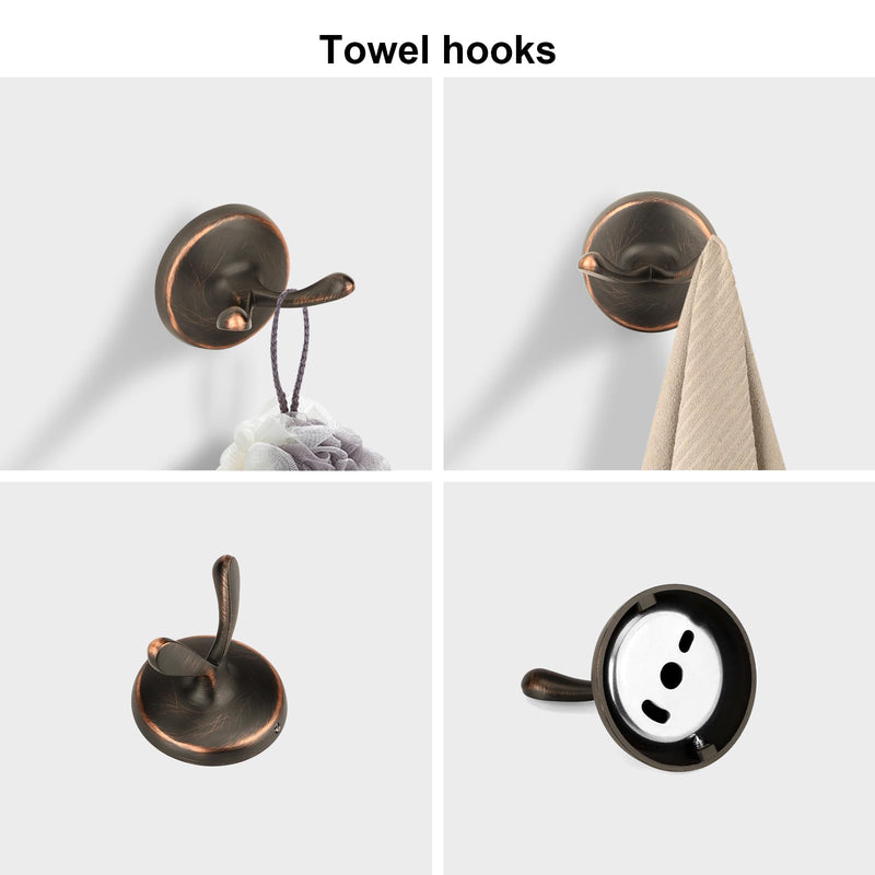 4 Piece Antique Bathroom Hardware Accessories Set Oil Rubbed Bronze,24 Inch Towel Bar Set,Towel Rack Set,Bathroom Towel Holder Set