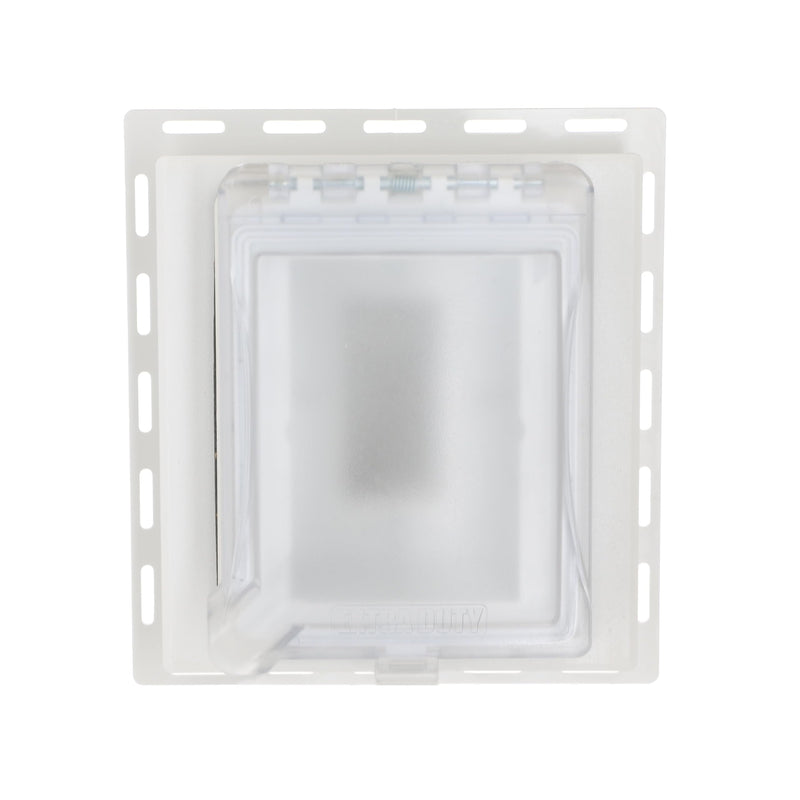 TayMac MR420CW 1-Gang Recessed Enclosure Extra Duty, 6-in-1 Nonmetallic Weatherproof in-Use Cover, Horizontal/Vertical, White Clear/White 1 Gang Wall Plate
