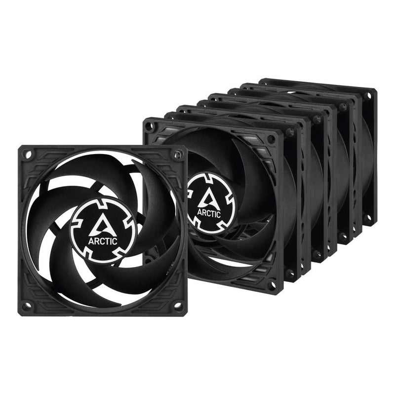 ARCTIC P8 PWM PST (5 Pack) - PC Fans, 80mm Case Fan with PWM Sharing Technology (PST), Pressure-optimised, Quiet Motor, Computer, Fan Speed: 200–3000 RPM - Black