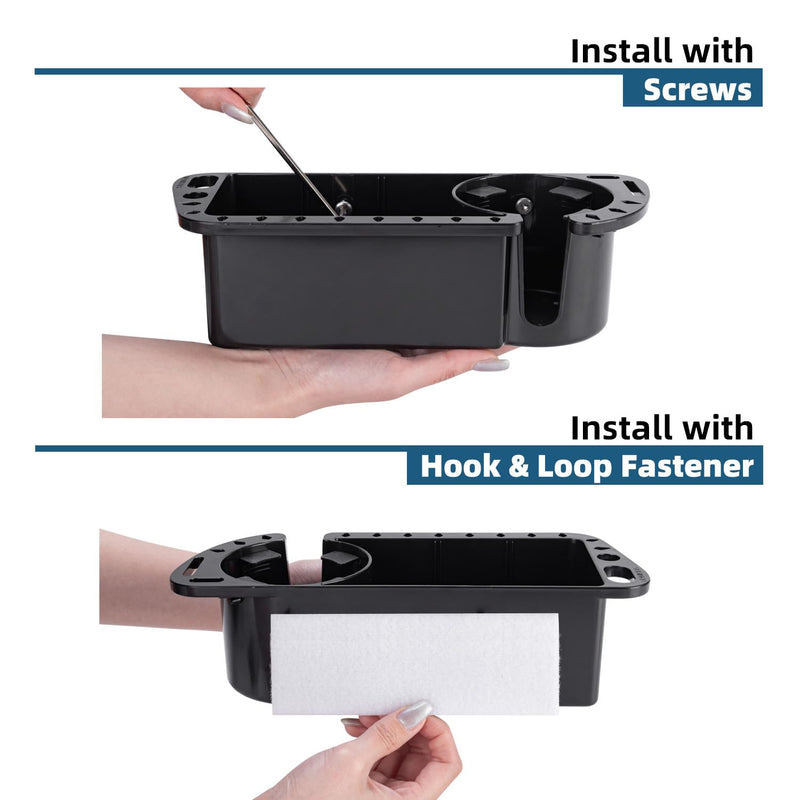 Boat Cup Holder, Boat Caddy Organizer, Multifunctional Boat Storage Organizer for Boat, Kayak, Pontoon, Bass Boat, Jon Boat - Fishing Tool Holder, Boat Fishing Accessories Black-2 Packs