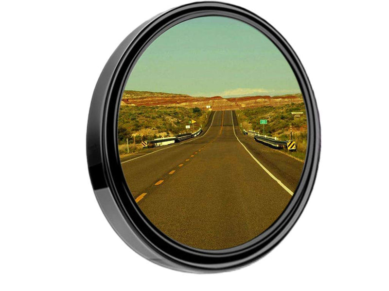 2PCS Small Blind Spot Mirror, 3-inch Round HD Glass Convex Rear View Mirror, Strong Adhesive for Car, Van, SUV and Trucks (3"(75mm), Black Frame)
