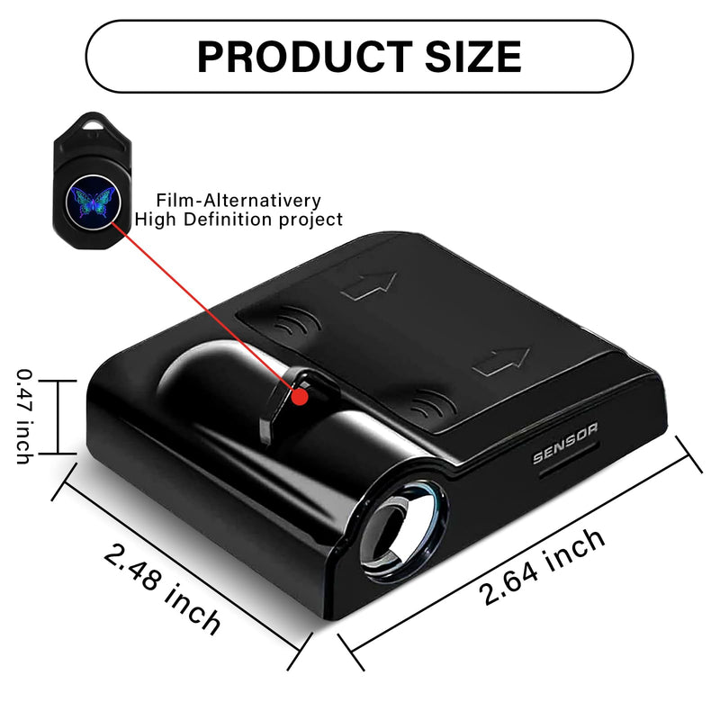 Car Door Lights Projector, 2PCS Butterfly Car Door Projector Lights Universal Welcome Courtesy Ghost Shadow Lamp Fit for All Car Models Butterfly