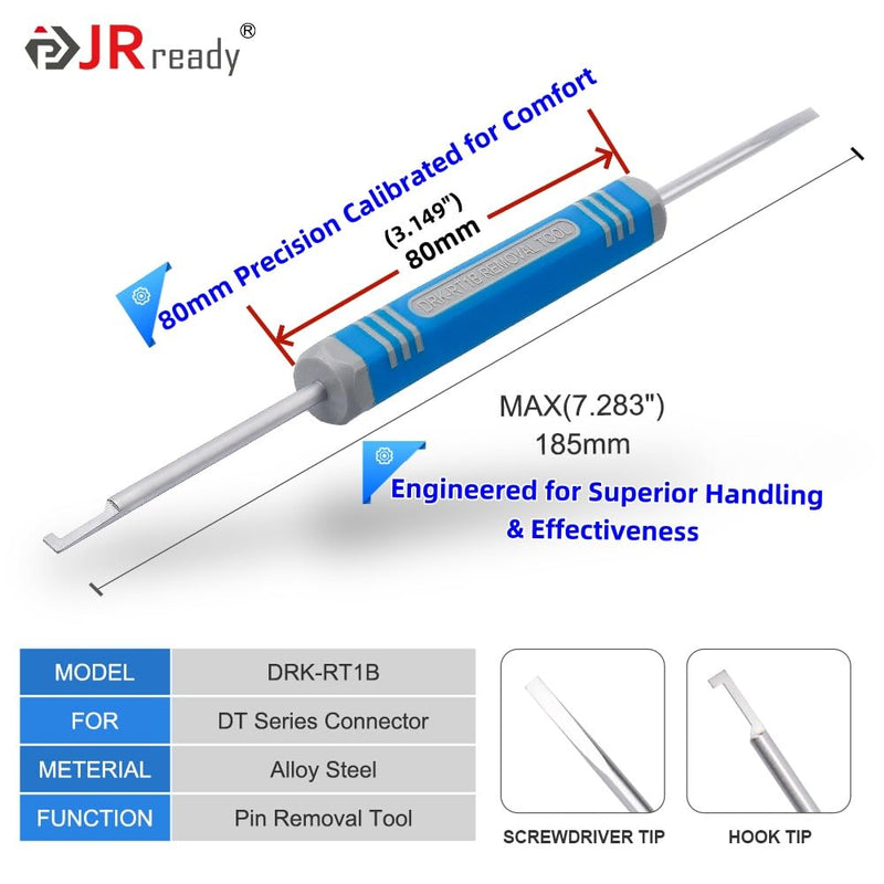 JRready DRK-RT1B Deutsch Pin Removal Tool, Pin Socket Contact/Wedgelock Removal Tool, Suitable for Deutsch DT, DTM, DTV, DRB, DRCP and Strike Connectors