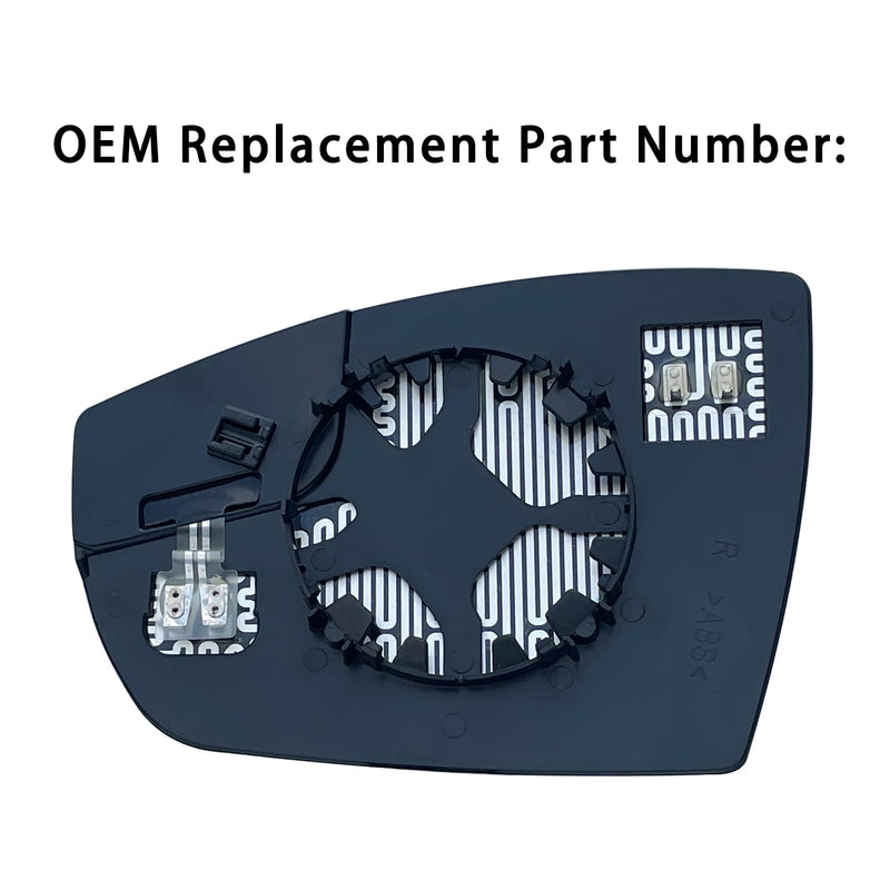 Right Passenger Side Heated Mirror Glass Replacement For 2013 2014 2015 2016 Ford Escape 2013 2014 2015 2016 2017 2018 Ford C-Max - For Ford Escape Side Mirror Glass With Rear Holder Right (Passenger Side)