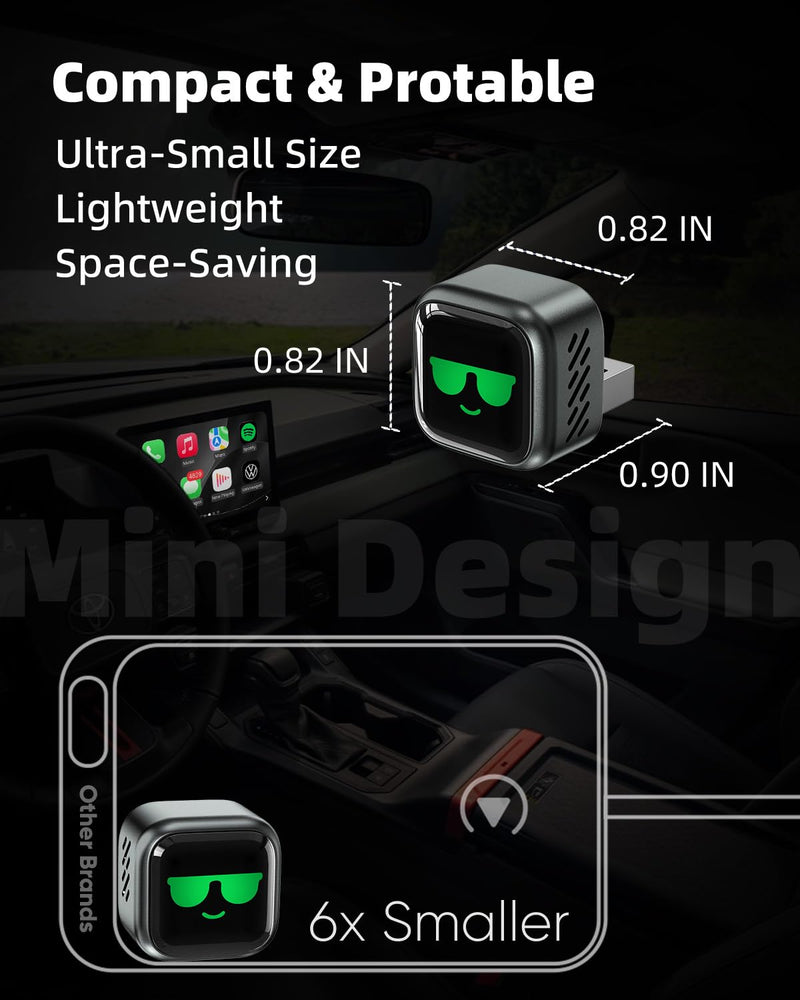 Wireless CarPlay Adapter for Apple iPhone Latest Upgrade | Seamless Connection for Convert Wired to Wireless Car Play Adapter - No Latency from iOS 10+ to Screen w/USB C