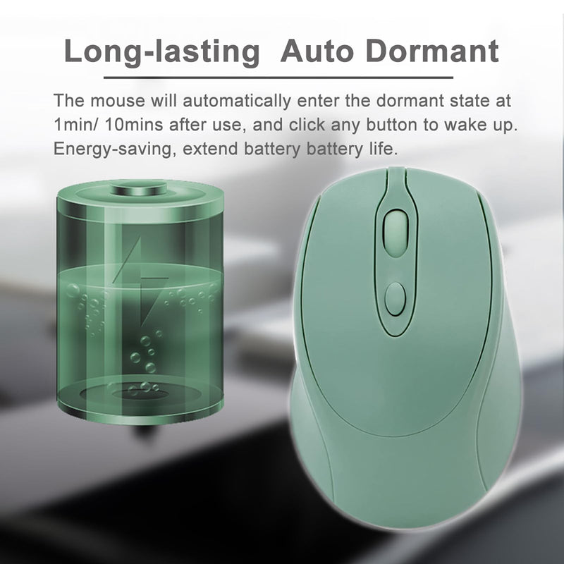 Bluetooth Wireless Mouse USB C for Macbook Air Pro/Computer/Laptop, Wireless Rechargeable Silent Ergonomic Mouse Type C for Mac/iPad/iMac/Surface Green