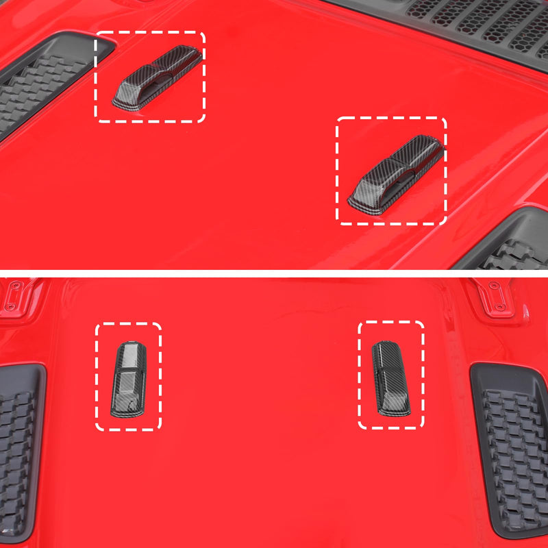 CheroCar JL JT Engine Hood Hinge Cover Decoration Cover Stickers Exterior Accessories for Jeep Wrangler JL 2018-2025+, for 2020-2025+Jeep Gladiator JT (Carbon Fiber) Carbon Fiber