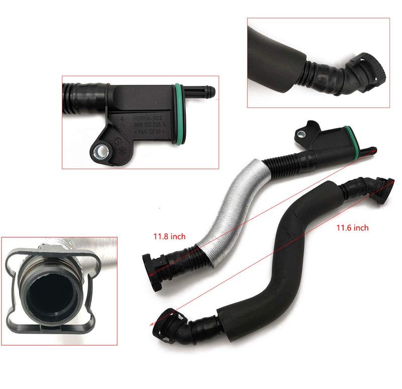 PCV Valve Engine Crankcase Vent Oil Separator Breather Hose Kit fit for Audi A3 A4 A5 Q5 TT VW Beetle CC Jetta Passat Tiguan 1.8 2.0TSI Replace 06H103495AB, 06H103495AH, 06H103495B