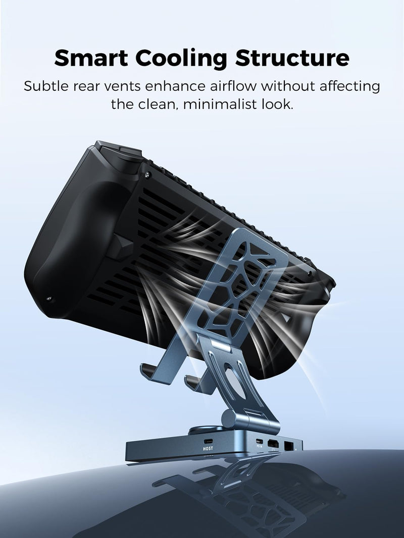 NEWQ iPad Docking Station Stand, 11-in-1 Dock with 4K 120Hz HDMI, 10Gbps Data, SD/TF 4.0, RJ45 Ethernet, Audio, Ventilated Design for iPad, Tablets, Steam Deck, ROG Ally, Legion Go, MSI Claw NQ-DK-05-Standard
