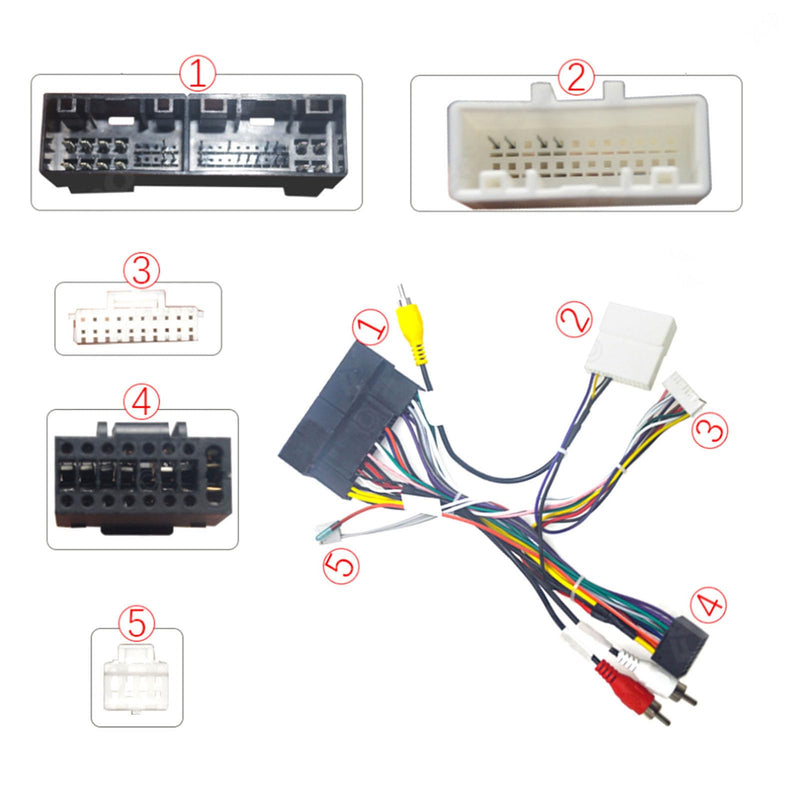 16pin Car Stereo Power Wiring Harness and CANBUS Box Replacement for Elantra 2016-2018 Santa Fe 2013-2017 2010-2015