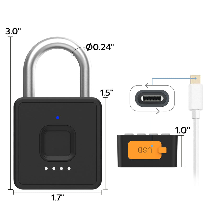 Combination Lock eLinkSmart Gym Locker Padlock with 9 Digit Push Button Password Fingerprint APP Unlock Keyless Biometric Security Metal Padlock for Gym and School Lockers Storage Tool Box