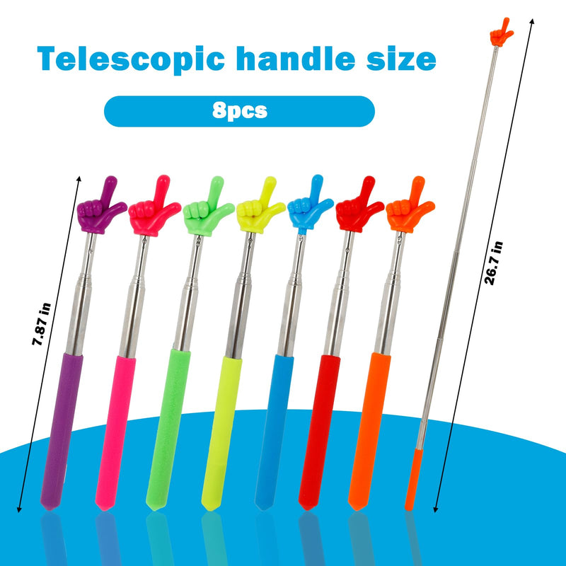 7 Pcs Telescopic Teachers Pointer, Extendable Hand Pointer Stick for Classroom, Presentation, Blackboard,Retractable Metal Pointer for Teachers and Presenters (Multiple Colours)