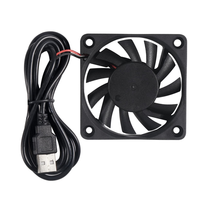 UMLIFE 60mm Fan, 4-Pack 5Volt 0.18A USB 60x60x10mm 6010 Brushless DC Computer CPU Heat Sink Cooling Cooler Fan 60mm x 10mm 6010 5V USB