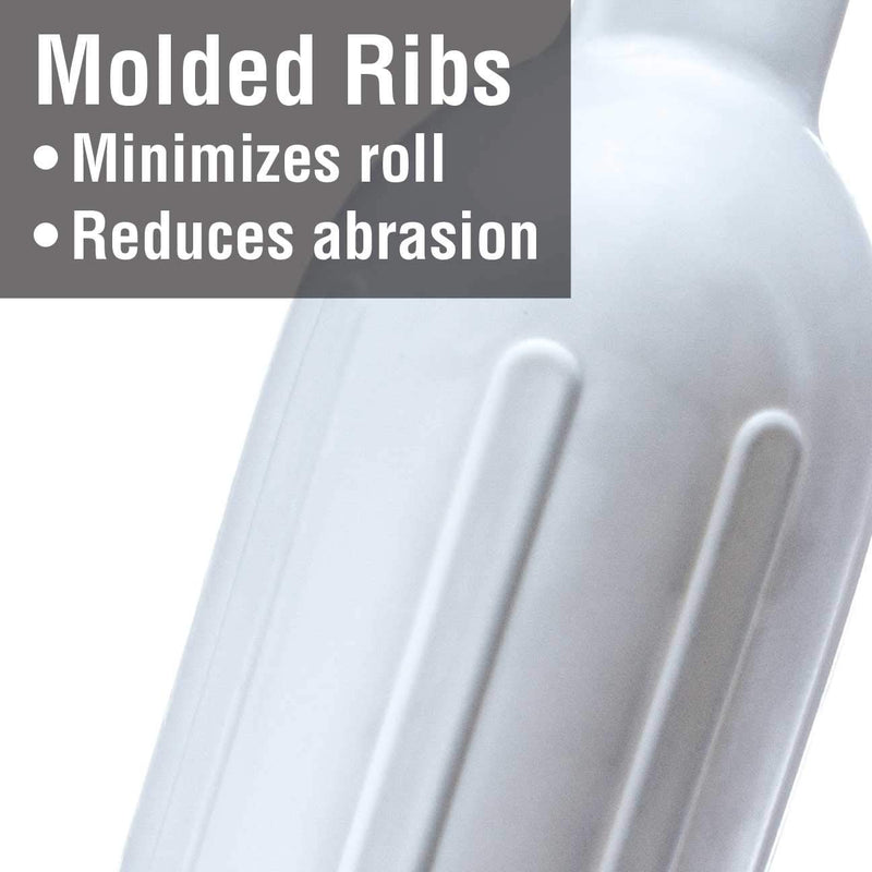 Seachoice Twin Eye Ribbed Inflatable Boat Fender, Various Sizes & Colors White 10'-20' Boat