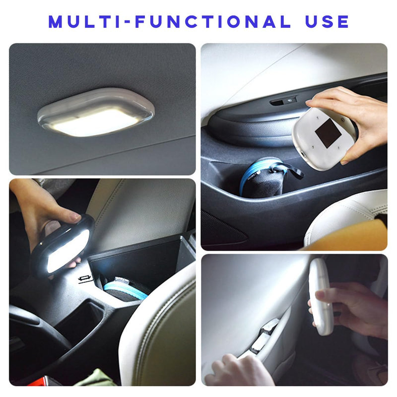 Car Interior Ceiling Roof Lights, Magnetic Rechargeable USB Wireless Dome Lamp, LED Auto Map Reading Light Cover for Insider Roof Ceiling, Universal Car Accessories (Black) Black