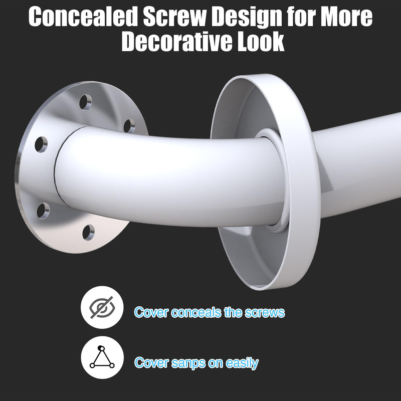 ROTHLEY 12 Inch Grab Bar for Bathtubs and Showers: Stainless Steel Shower Grab Bar Wall Mounted Shower Handle with Concealed Screws for Handicapped Elderly and Seniors (Matte White) Matte White