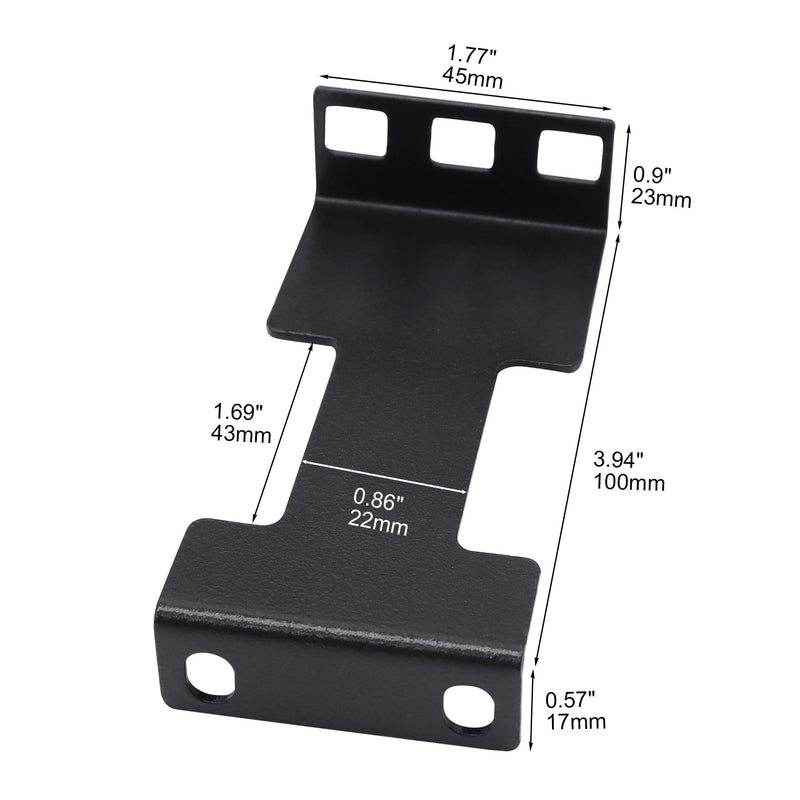 1U Server Rack Depth Extender, 3.94”(100mm) Extending Depth, Network Rack Extender, Recessed Rack Adapter Kit for 1U Rack, Black