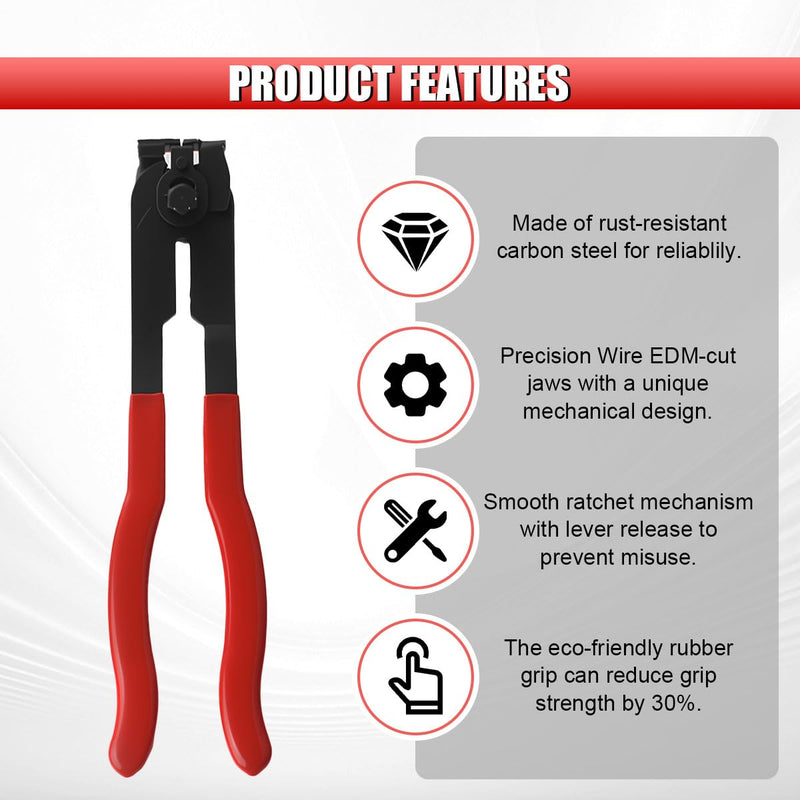 CV Boot Clamp Plier, Ear Type CV Boot Crimp Tool, Carbon Steel Axle Boot Clamp Plier, Universal Car Repair Tool for Most Cars