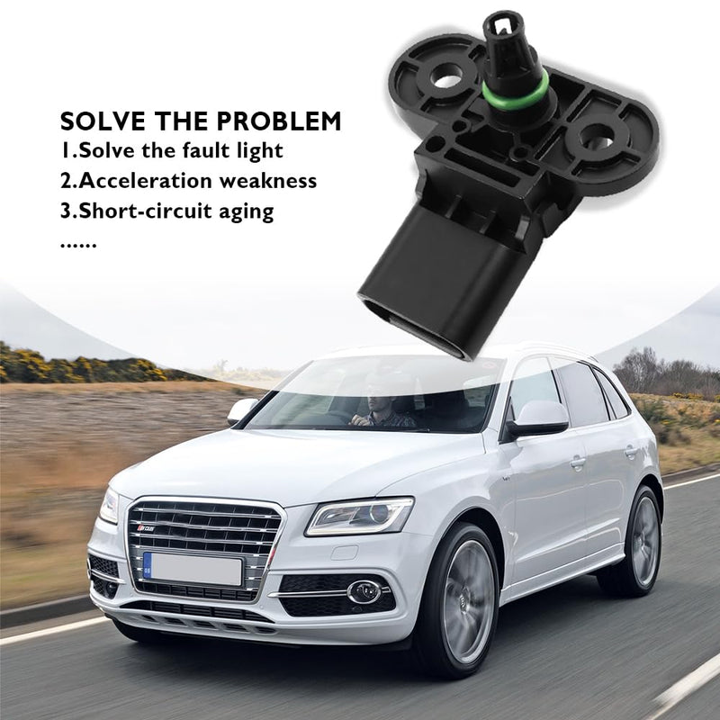 Car Map Sensor Replaces OEM#0261230234 - Manifold Absolute Pressure Sensor Compatible with Audi A4 A5 A6 VW Golf Passat,Pressure Transducer for Replacing Damaged Car Accessories(for Audi)…